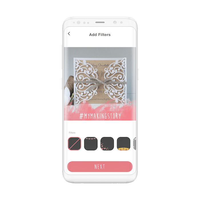 The Sizzix App custom image filters 